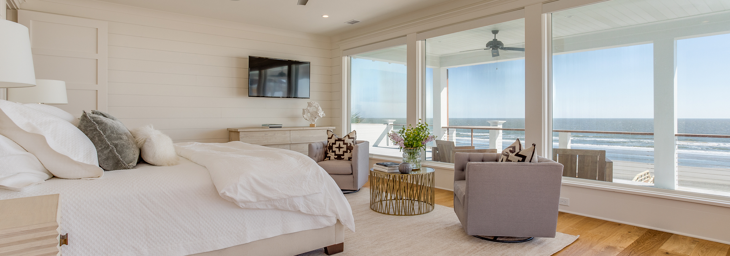 Bedroom in an Oceanfront Isle of Palms Vacation Rental