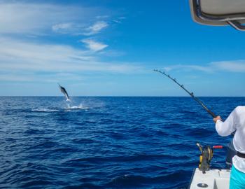 A man enjoys fishing in Isle of Palms