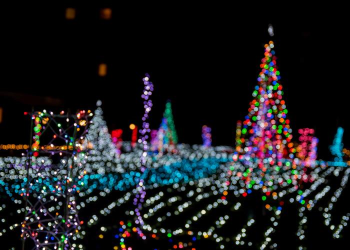 Drive-through Holiday Festival of Lights display at James Island County Park Charleston