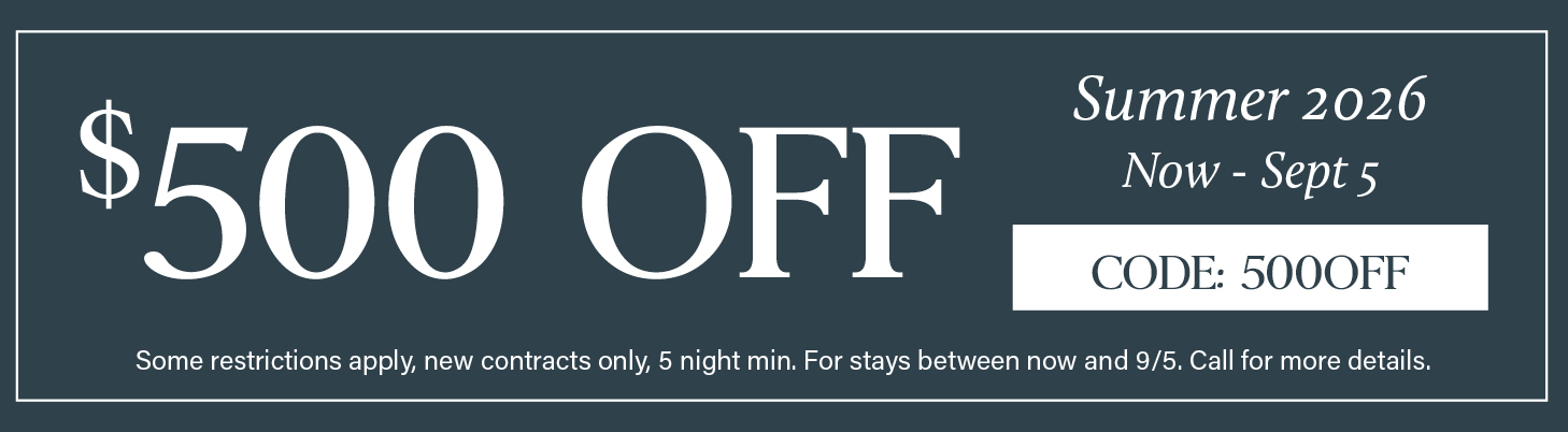 $500 off late summer bookings on the IOP $500 off late summer bookings