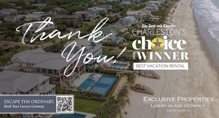 2026 Charleston’s Choice Best Vacation Rental Winner - Exclusive Properties Exclusive Properties 2026 Charleston’s Choice Best Vacation Rental award winner