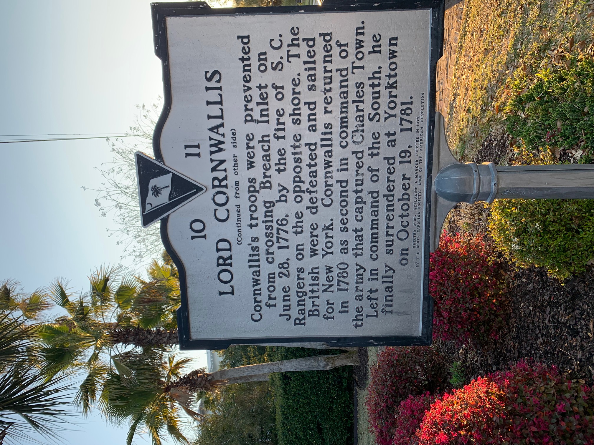 Lord Cornwallis near our Isle of Palms rentals (cont.)