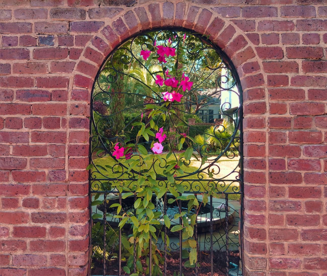 Charleston gate with flowers