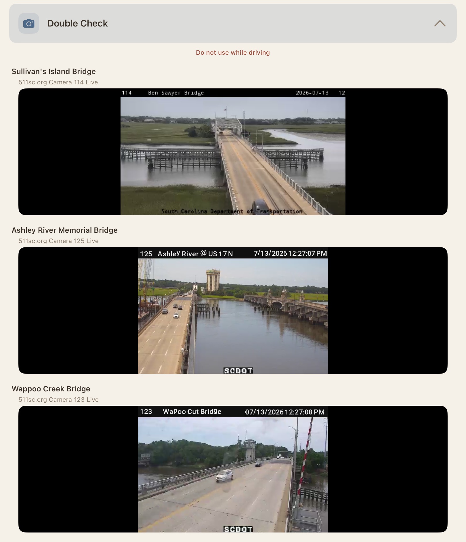 Live cams of the drawbridges